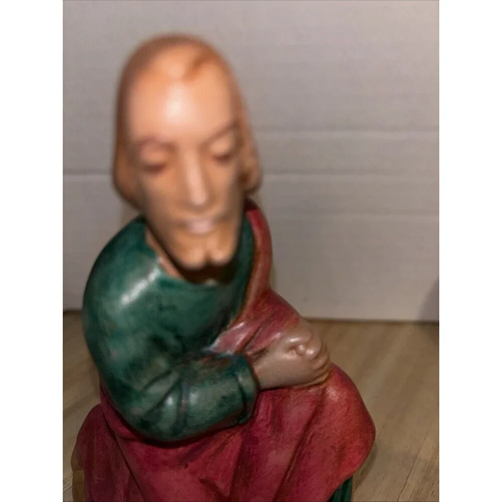 Vintage Nativity 1965 Holland Mold Mary Joseph Manger With Fontanini Baby Jesus